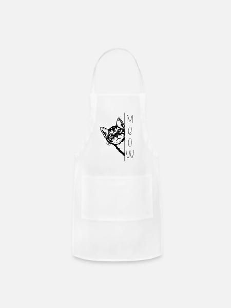 Meow Butterfly Duo - Adjustable Apron - white