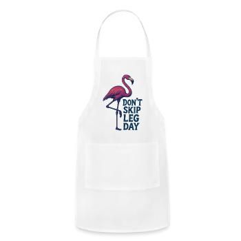 Flamingo Leg Day Motivation - Adjustable Apron - white - Front - Julia (174cm)