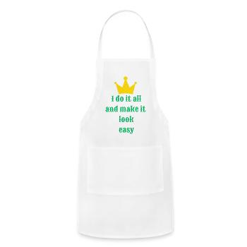 Crown Confidence Quote Tee - Adjustable Apron - white - Front - Julia (174cm)