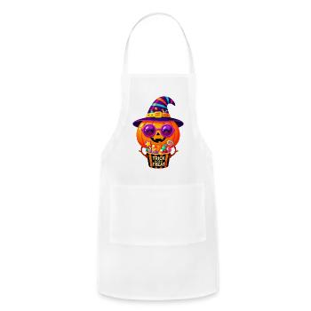 Pumpkin Wizard Trick or Treat Bucket - Adjustable Apron - white - Front - Julia (174cm)