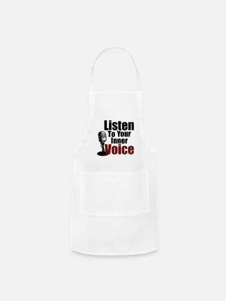 Listen to your inner voice - Adjustable Apron - white
