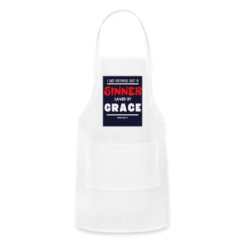 Sinner saved by Grace - Adjustable Apron - white - Front - Julia (174cm)