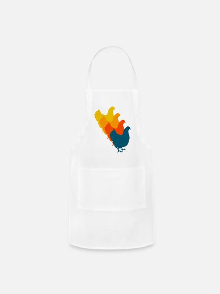 Chickens Retro Hens Just Love Chickens Ok - Adjustable Apron - white