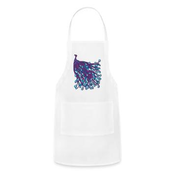 Pretty Peacock - Adjustable Apron - white - Front - Julia (174cm)