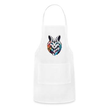 Yellow Blue Cat - Adjustable Apron - white - Front - Julia (174cm)