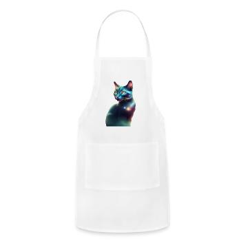 Magic sphinx cat - Adjustable Apron - white - Front - Julia (174cm)