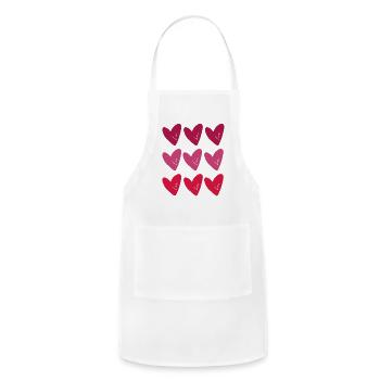 Heart Hearts Love - Adjustable Apron - white - Front - Julia (174cm)
