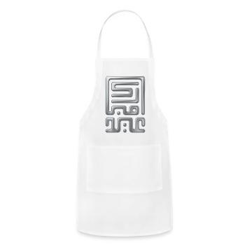 Chrome Maze Glyph - Adjustable Apron - white - Front - Julia (174cm)