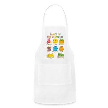 Fun Cat Geometry Basics: Math Shapes Kitty School - Adjustable Apron - white - Front - Julia (174cm)