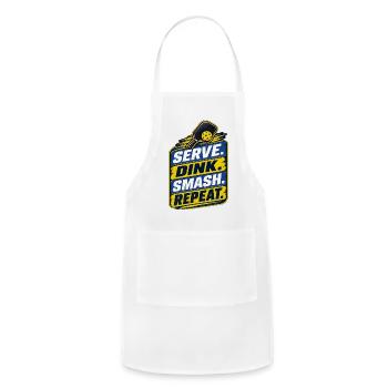 Serve Dink Smash Repeat - Adjustable Apron - white - Front - Julia (174cm)