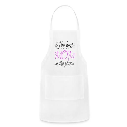 The Best Mom on the Planet - Black Print and Decor - Adjustable Apron