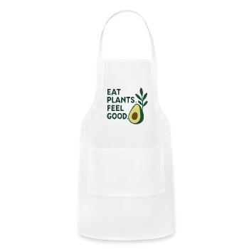 Eat Plants Feel Good Avocado - Adjustable Apron - white - Front - Julia (174cm)