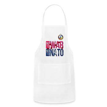 NO TO WAR NO TO NATO - Adjustable Apron - white - Front - Julia (174cm)