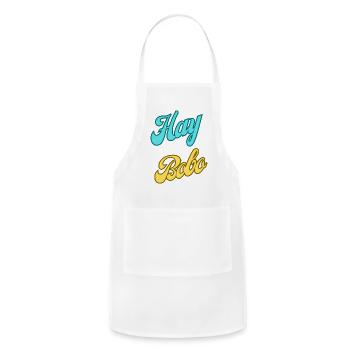 Dominican Phrases: Hay Bobo - Adjustable Apron - white - Front - Julia (174cm)