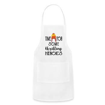 Time For Some Thrilling Heroics - Adjustable Apron - white - Front - Julia (174cm)