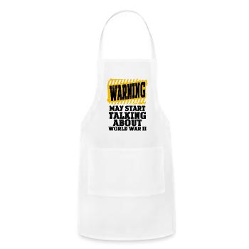 Warning May Start Talking About World War Ii - Adjustable Apron - white - Front - Julia (174cm)