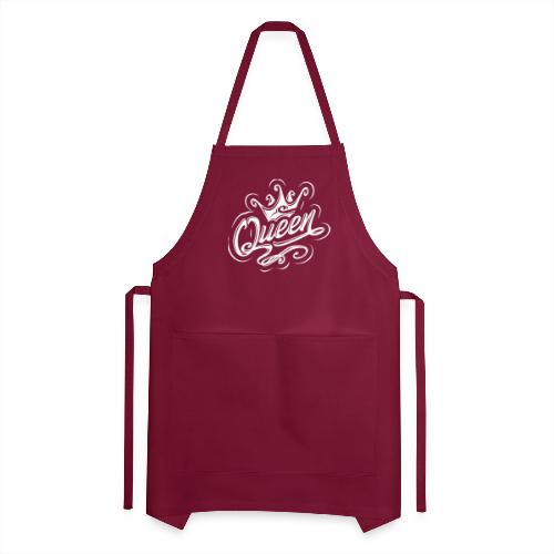 Queen With Crown, Typography Design - Adjustable Apron