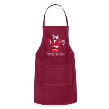 Body Piercing Saved My Soul - Adjustable Apron - burgundy - Front - Julia (174cm)