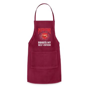 Piercing Boosts My Self-Esteem - Adjustable Apron - burgundy - Front - Julia (174cm)