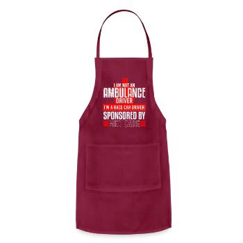 Ambulance Driver Race Car Sponsored - Adjustable Apron - burgundy - Front - Julia (174cm)