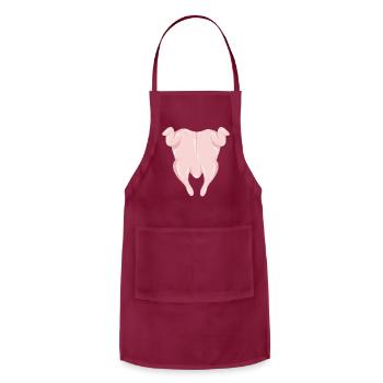 fresh rosy roast chicken - Adjustable Apron - burgundy - Front - Julia (174cm)