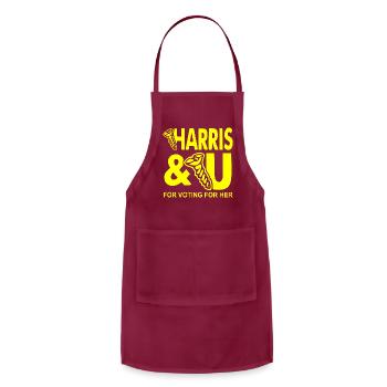 Screw Harris And Screw You For Voting For Her - Adjustable Apron - burgundy - Front - Julia (174cm)