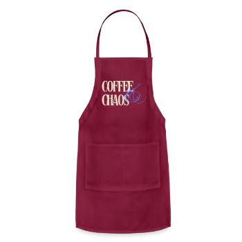 Coffee and Chaos - Adjustable Apron - burgundy - Front - Julia (174cm)