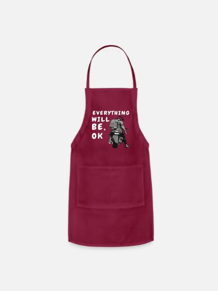 Everything will be ok - Adjustable Apron - burgundy