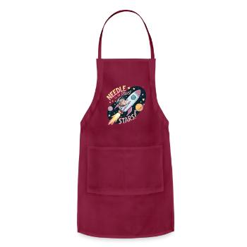 Needle to the Stars - Adjustable Apron - burgundy - Front - Julia (174cm)