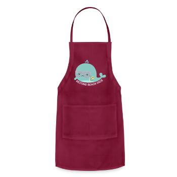 Resting Beach Face - Adjustable Apron - burgundy - Front - Julia (174cm)