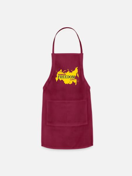 Womans Freedom T-Shirt - Adjustable Apron - burgundy