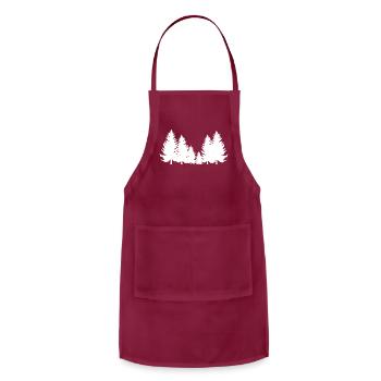 Pine Tree , Outdoors Tee Hiking - Adjustable Apron - burgundy - Front - Julia (174cm)