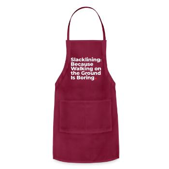 Slacklining Tee, Funny - Adjustable Apron - burgundy - Front - Julia (174cm)