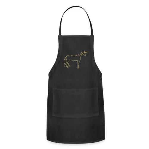unicorn gold outline - Adjustable Apron