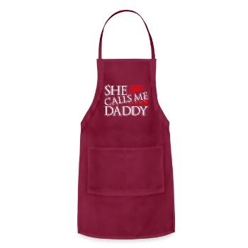 She Calls Me Daddy Ddlg Kinky Bdsm Sub Dom Submiss - Adjustable Apron - burgundy - Front - Julia (174cm)