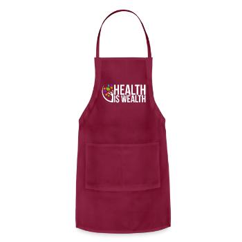 Health Is Wealth - Adjustable Apron - burgundy - Front - Julia (174cm)