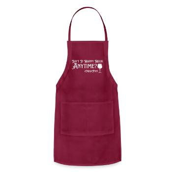 Wine Isn't Happy Hour Anytime - Adjustable Apron - burgundy - Front - Julia (174cm)
