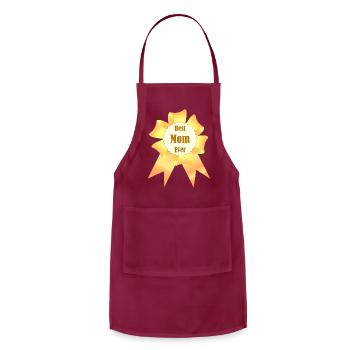 Best mom ever Golden winner award ribbon - Adjustable Apron - burgundy - Front - Julia (174cm)