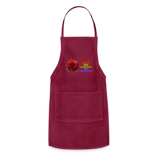 Thank You Educator: Pink and Rainbow Message - Adjustable Apron