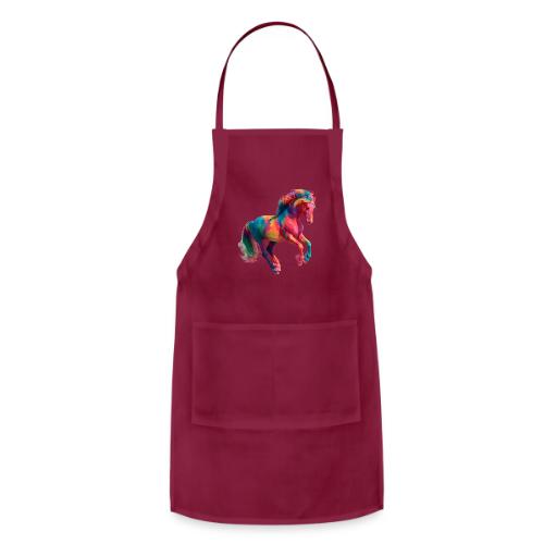 Colorful Paint Splatter Horse Art - Adjustable Apron