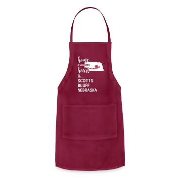 Scotts Bluff County Nebraska Is Where My Heart Is - Adjustable Apron - burgundy - Front - Julia (174cm)