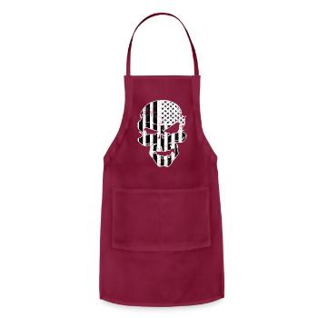 American Skull Black And White - Adjustable Apron - burgundy - Front - Julia (174cm)