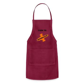 I aim to misbehave - Adjustable Apron - burgundy - Front - Julia (174cm)
