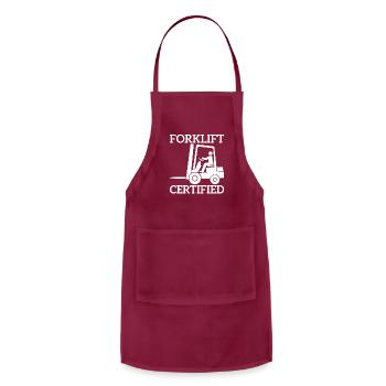 Funny Certified Forklift Operator: Reliable and - Adjustable Apron - burgundy - Front - Julia (174cm)