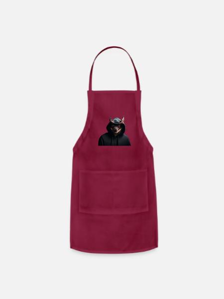 halloween bat - Adjustable Apron - burgundy