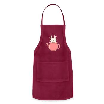 Lovely Bunny In Pot - Adjustable Apron - burgundy - Front - Julia (174cm)