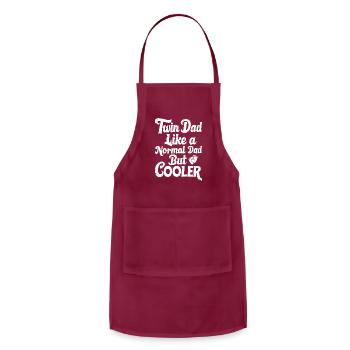 Cooler Dad of Twins T shirt Funny Father's Day - Adjustable Apron - burgundy - Front - Julia (174cm)