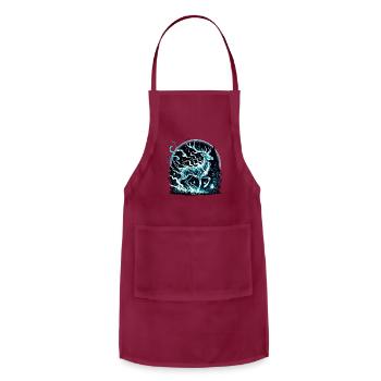 Ethereal Stag in Mystical Forest Moonlight - Adjustable Apron - burgundy - Front - Julia (174cm)