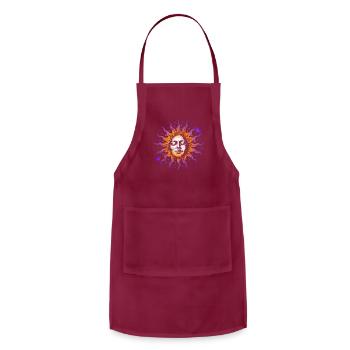Contentment Sun Smiling Sun, Sun Face - Adjustable Apron - burgundy - Front - Julia (174cm)