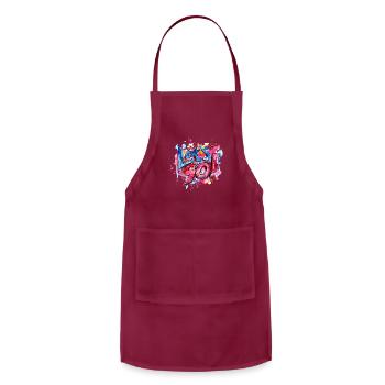Let's Go Graffiti Art Bold Energetic Street Art - Adjustable Apron - burgundy - Front - Julia (174cm)